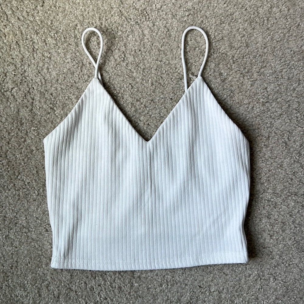SHEIN basic crop white top